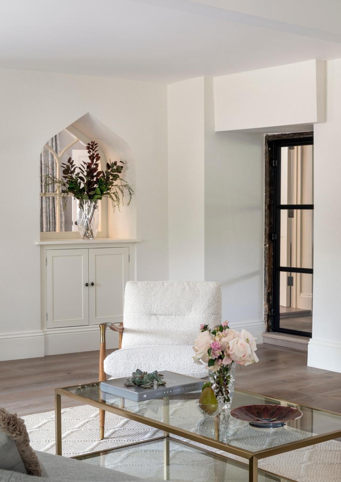 Professionally finished oak floor in an elegant formal living room